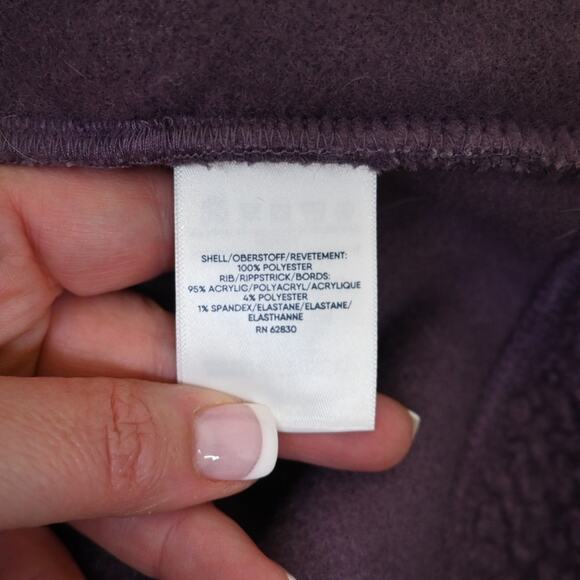 Lands' End Women's M Purple Quarter Zip Mock Neck Sherpa Pullover - Picture 9 of 10